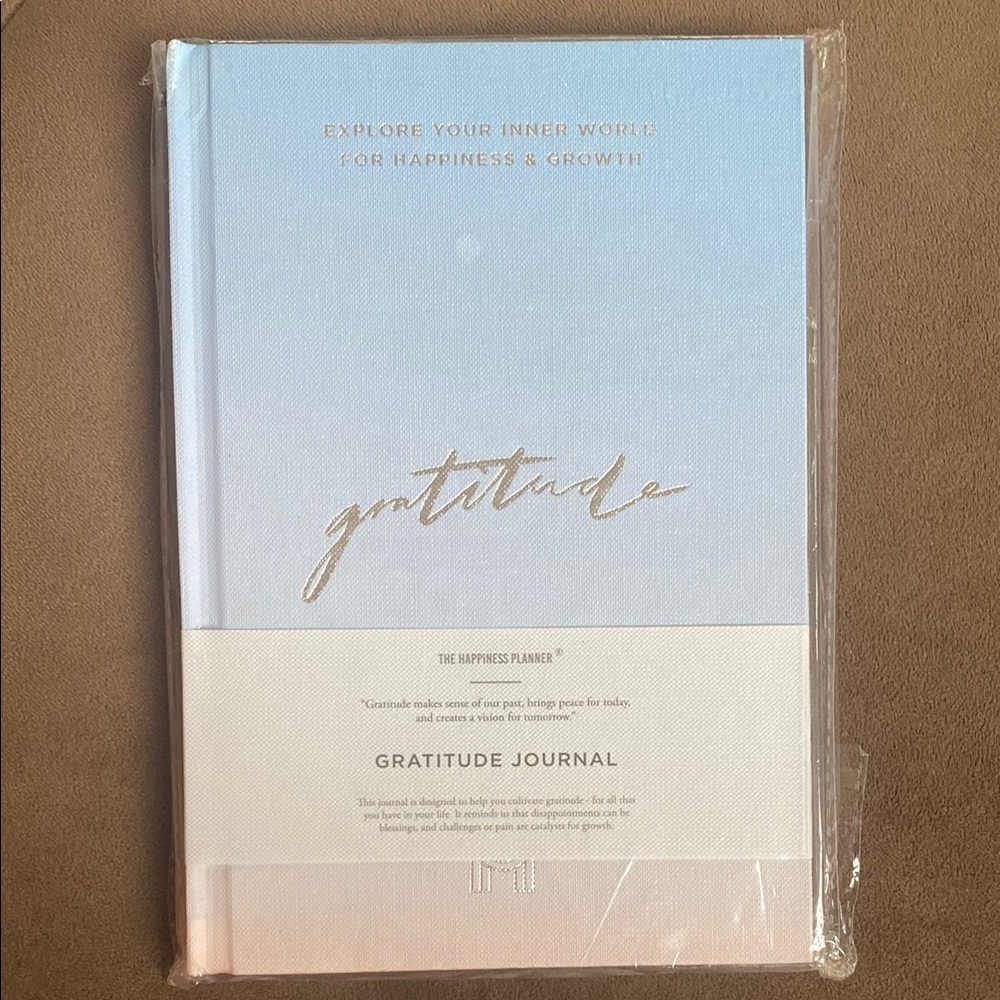 Gratitude Journal in Light Blue and White